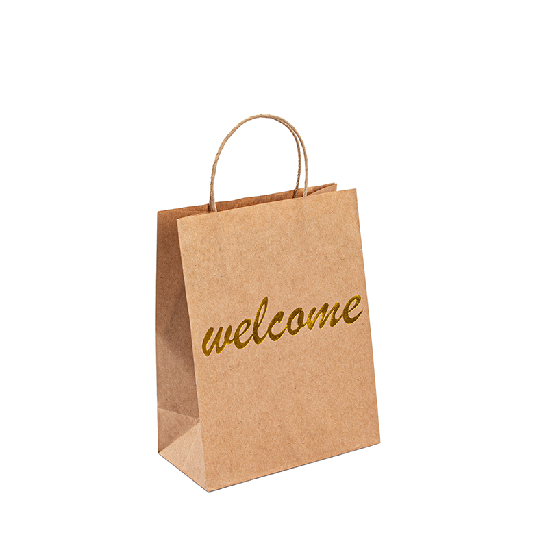 Kraft retail bolsas luxe papieren zak met je eigen logo kraft papieren zak met handvat