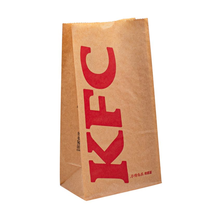 papier op maat gemaakte papieren zak logo bruine verpakking groothandel eten papieren zak verpakking