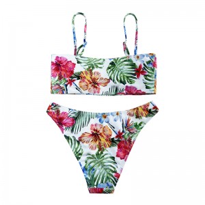 Casual comfort Halter etnische stijl bedrukt tweedelig zwempak