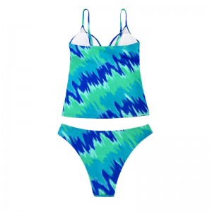 Teal Drawtring tweedelig zwempak