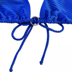 Blauw patroon Speciale stoffen ringriemriem tweedelig zwempak