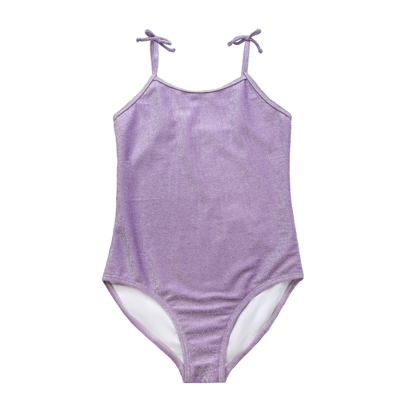 Purple Children \\'s Halter Bow Basic Silver Wire eendelig zwempak