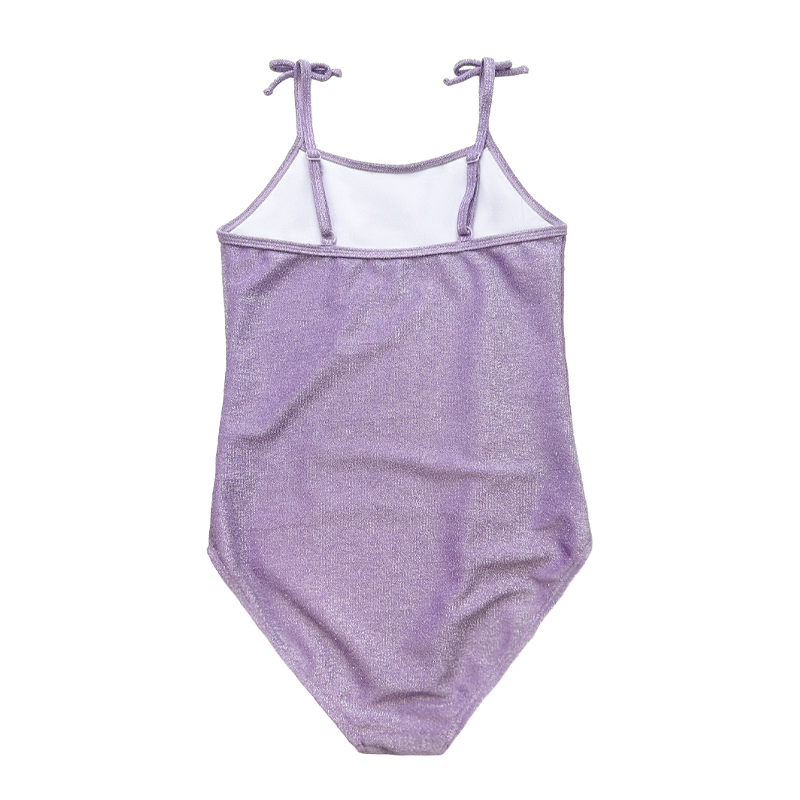 Purple Children \\'s Halter Bow Basic Silver Wire eendelig zwempak
