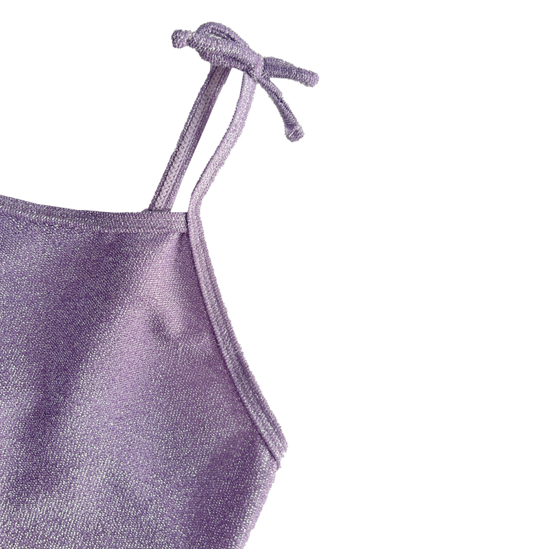 Purple Children \\'s Halter Bow Basic Silver Wire eendelig zwempak