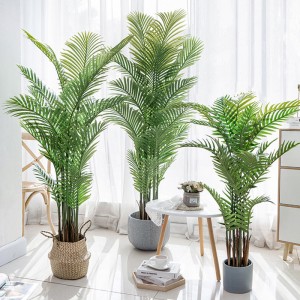 Groothandel fabriek prijs areca palm dypsis lutescens aanpasbare kunstmatige palmboom met potten