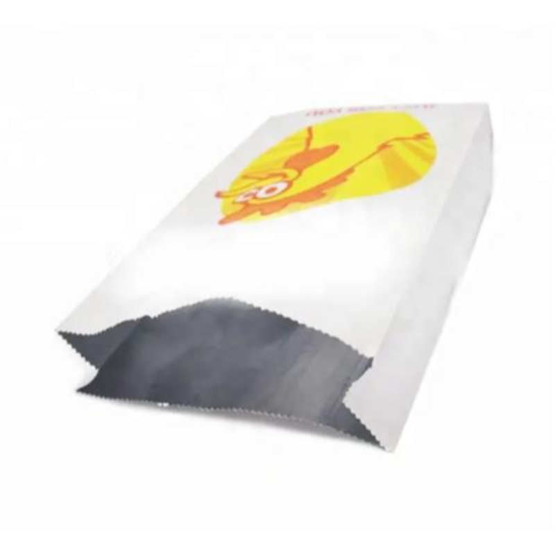 Herbruikbare zakken hete kippenbrood voedselpakket bedrukte aluminium folie bekleed vierkante bodem papieren zak