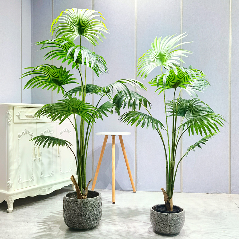 Lage prijs kunstmatige bomen planten zeer aanpasbare kosteneffectieve levendige ventilatorpalm voor tuinleverancier indoor buiten bruiloft decor