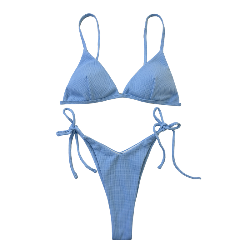 Jonge vrouwennieuw ontwerp sexy meisje bikini blauw aangepaste badmode dames bikini voor vrouwen