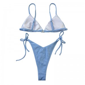 Jonge vrouwennieuw ontwerp sexy meisje bikini blauw aangepaste badmode dames bikini voor vrouwen