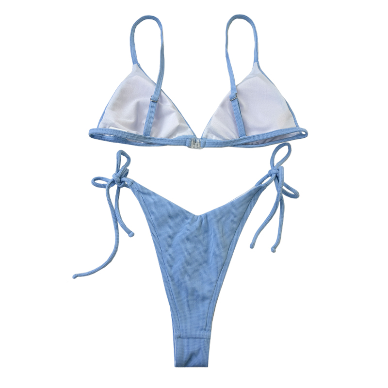 Jonge vrouwennieuw ontwerp sexy meisje bikini blauw aangepaste badmode dames bikini voor vrouwen