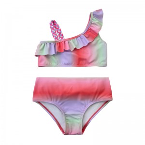 Gradiëntkleur baby meisje zwemkleding groothandel meisjes badmode kinderen bikini baby badkleding oem