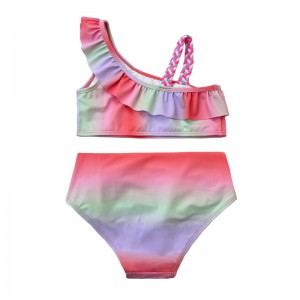 Gradiëntkleur baby meisje zwemkleding groothandel meisjes badmode kinderen bikini baby badkleding oem