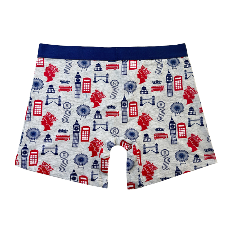 Pas gewone kleur ondergoed mode volledig gedrukt comfortabele zachte mannen ondergoed Men \\'s kerstboxer -briefs kleurcontrast