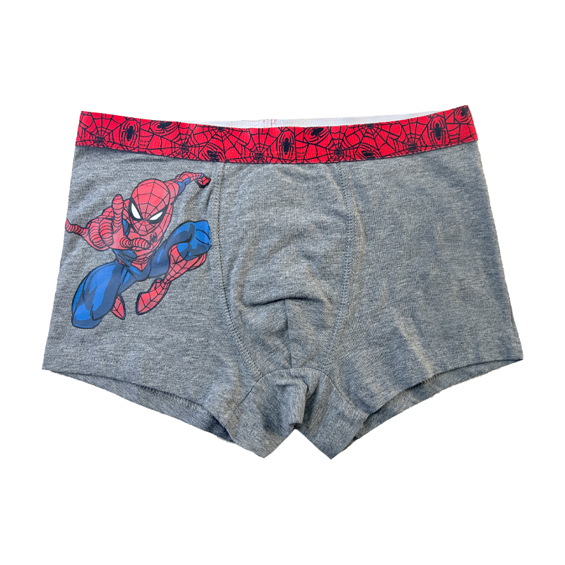Boy onderbroek Spiderman Print kleurcontrast Baby grijze onderbroek Comfort Basic