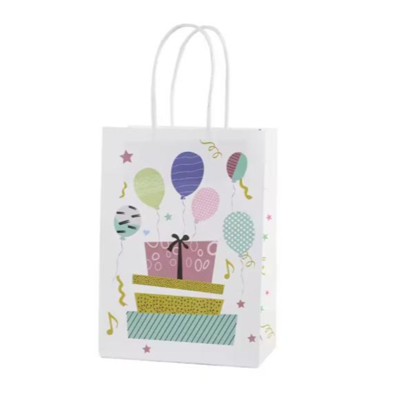 Nieuwe verjaardag Kraft Handtas Creative Cartoon Winkelpapier Bag Geschenktas Verpakking