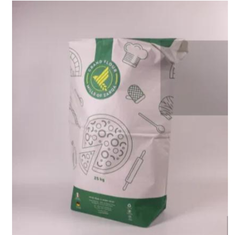 Meerlagige lagen kraft papier tarwebakkerij maida meel verpakking zak maat 25kg