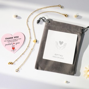 Hongde Gouden Hart armband 18K Vergulde Letter A-Z Initiële armband Hartarmbandstapels