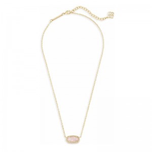 Minimalistische roségouden roze hanger ketting hanger ketting voor dames, mode-sieraden, 14k goud-Verguld