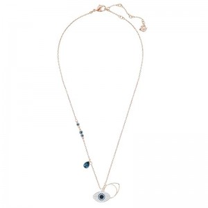 Stralende Guardian Evil Eye-hangerketting met blauwe zirkoonaccenten, een symbool van elegantie, bescherming en tijdloze stijl