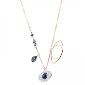 Stralende Guardian Evil Eye-hangerketting met blauwe zirkoonaccenten, een symbool van elegantie, bescherming en tijdloze stijl