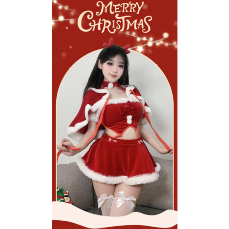 Cosplay kerstkostuums, sexynachtclub uniformen,nieuwjaar\'s verleidelijke sets, puur en onschuldig \