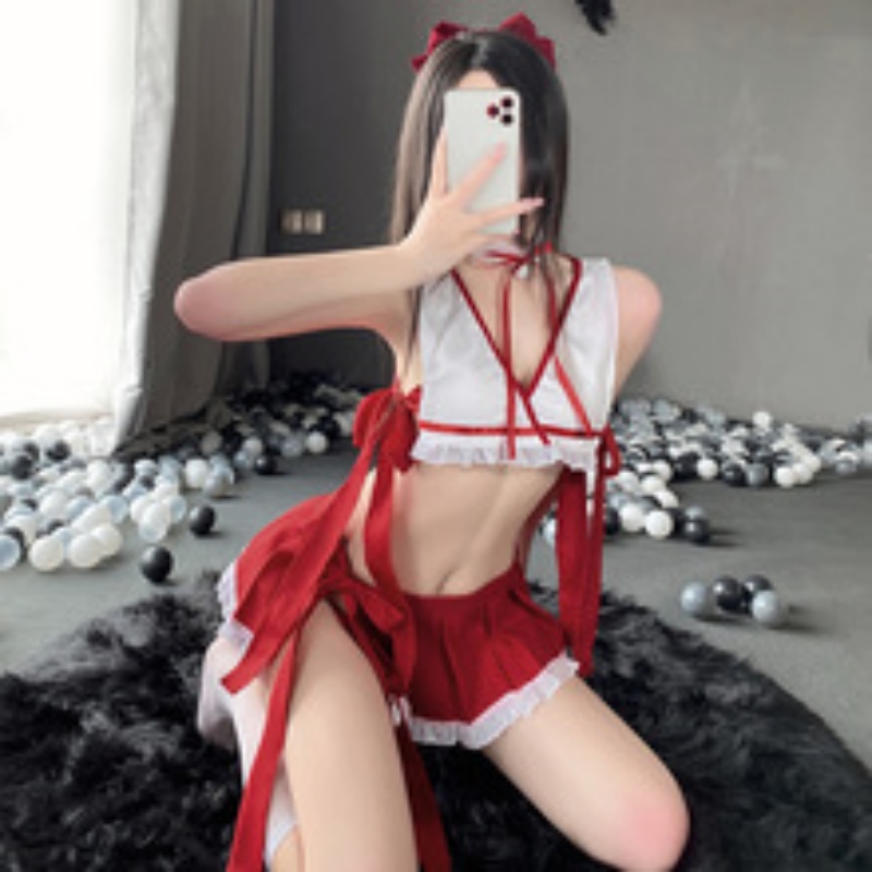 Kerstmis - vrouwen met een thema\'s kleding voor live streaming, op - Camera -anker outfits. Sexy gesneden - Out -jurken met veerafwerkingen voor hete meiden. Kerstkostuums332 Prijs:$96.99
