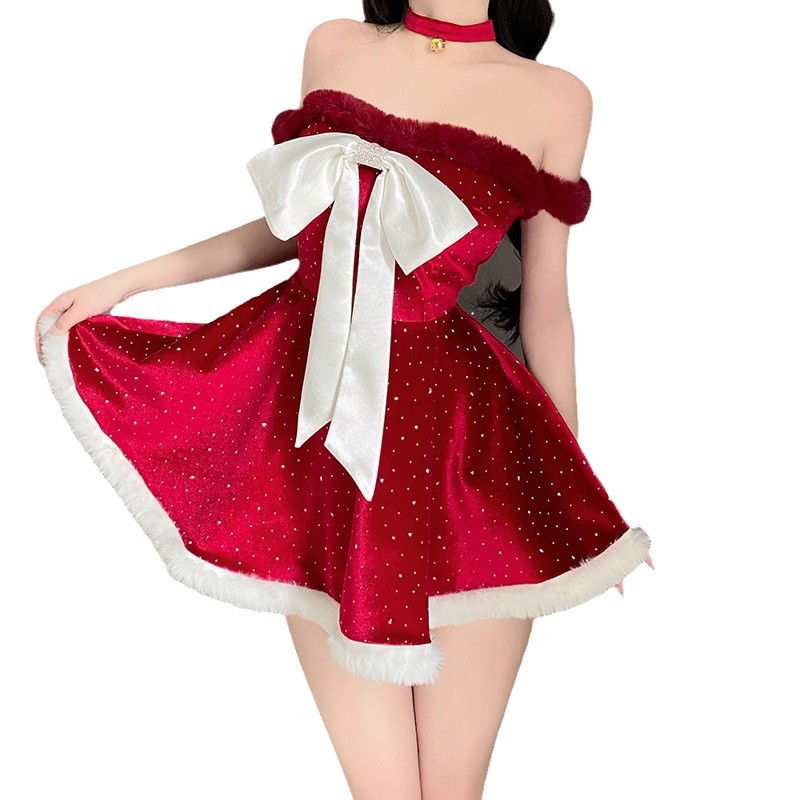 Nieuwe kerstkostuums. Kerstmis - Thema -kleding voor Kruis - Grens buitenlandse handel groothandel. Pluche kerst gevechtsgewaden. Sexy rode jurken voor hetnieuwe jaar366 -prijs:$199.99