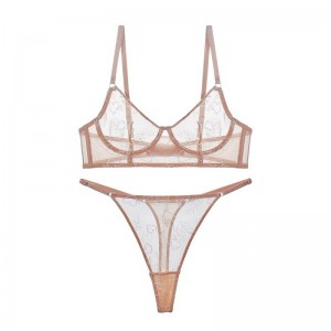 Kruis-Grens sexy lingerie voor de Europese en Amerikaanse markten. Frans-Stijl ultra-dunne zien-door kanten lingerie. Een beha -set voor grote bustes waardoor de buste er kleiner uitziet en beschikbaar is in plus -maten W5539 Prijs:$129.99