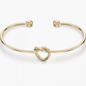 4K GOUD VOOR VOOR ALTIJD LIEFDE KNOT IN ONTIERITY Bangle armbanden voor vrouwen verstelbare gouden armbandarmband voor vrouwen elegant goud-Geplaatste open manchetarmband met knoopontwerp - moderne minimalistische sieraden voor dagelijks...