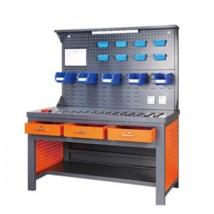 Werkbank met verlichtingsstrook en achterbord