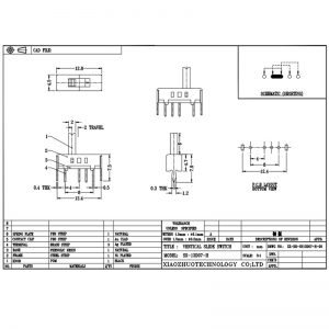 Dia -schakelaar SS13D07 Single-Rij vier-Pin Micro Toggle Switch, Vertical Toggle Switch voor elektrische apparaten, 3, 4, 5 en 6 posities schuifschakelaar