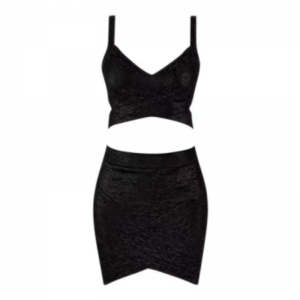 Zomer goud geprinte gebreide Camisole, heup wrap rok set