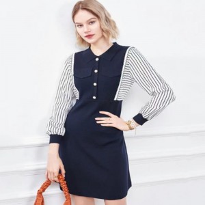 Vroege herfst kleine omgekeerde kraag gebreide half vest