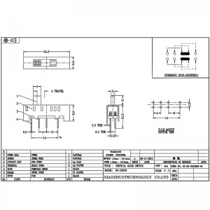 Slide Switch SS23H06, dubbel-Rij 8-Pin verticale schuifschakelaar, verticale schuifschakelaar voor elektrische deken elektrische verwarming