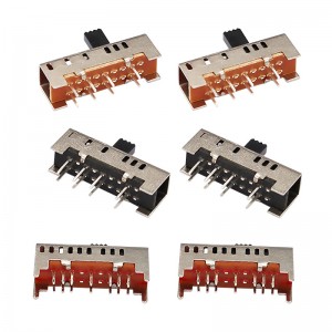 Slide Switch SS23H06, dubbel-Rij 8-Pin verticale schuifschakelaar, verticale schuifschakelaar voor elektrische deken elektrische verwarming