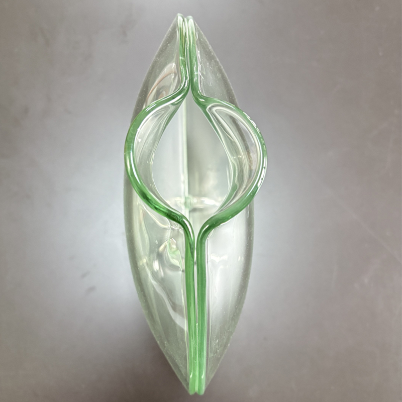 Zhongtai roestvrijstalen vissen mondvorm gebogen rond hoog-Transparantie vaas met metaalbasis van 23 cm voor bloemarrangement