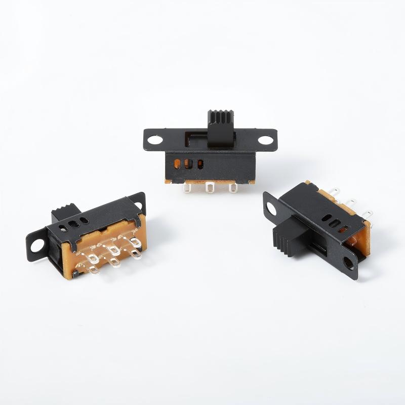 schuifschakelaar SS23D32 dubbel-rij drie-positie 2P3T verticale zes-pin bipolaire drie-positie