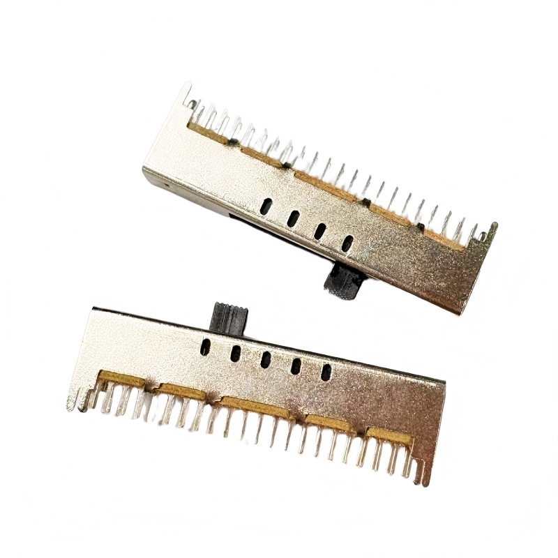 Schuifschakelaar RVS-49D01 Verticaal-Gemonteerd 9-Positie dubbel-Pool Dubbel-Rij miniatuur stroomschakelaar voor speelgoed